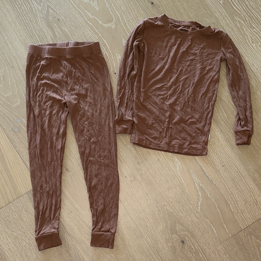 Little Sleepies Ribbed Long Sleeve Pajama Set - Camel